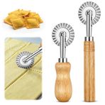 Mantı Kesme Aparatı, 2 Adet Ravioli Kalıbı, Hamur Kesici, Uzun ve Kısa Ahşap Saplı Hamur Bıçağı, Dalgalı Hamur Tekerleği, Mantı, Makarna Makinesi, Bisküvi Makarnası, Hamur Makarnası, Köfte için