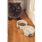 Manuel 2li Seramik Kedi Köpek Mama Kabı&su Kabı 12CM (300ML) Seramik Tr 300 ml Bej