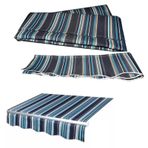Manuel Geri Çekilebilir Veranda Tente Kumaş Değiştirme - 280 g/m² UV ve Suya Dayanıklı Pencere ve Kapı Güneşlik Barınağı için Tuval (4,5x1,5 m) - Dış Mekan Tente Malzemesi