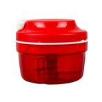 Manuel soğan kesici, 300 ml soğan doğrayıcı, paslanmaz çelik bıçaklı, sarımsak doğrayıcı, biber/soğan/sebze/fındık/meyve/biber/et/sarımsak için mutfak robotu (kırmızı)