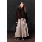 Manuka DERİ DETAYLI GENİŞ ETEK TAŞ