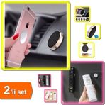 Manyetik Araç Telefon Tutucu + Mıknatıslı Çok Amaçlı Kumanda Tutucu Telefon - 2li Set Z8L7A8