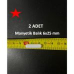 Manyetik Balık 6X25 mm - Boy:25 mm - Çap:6 mm ( 2 Adet/pk )
