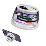 Manyetik Bluetooth hoparlör, G200 taşınabilir Bluetooth hoparlör, çoklu RGB renkli ışık, IPX5 su geçirmez, 3D oda sesi, telefon tutucu, mini müzik kutusu, seyahat, dış mekan, bisiklet için (beyaz)