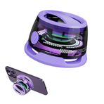 Manyetik Bluetooth hoparlör, G200 taşınabilir Bluetooth hoparlör, çoklu RGB renkli ışık, IPX5 su geçirmez, 3D oda sesi, telefon tutucu, mini müzik kutusu, seyahat, dış mekan, bisiklet için (lila)