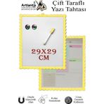 Manyetik Çift Taraflı Yazı Tahtası Renkli 29X29 Cm 1 Adet Çocuklar İçin Silinebilir Mıknatıslı Yazı Tahtası Plastik