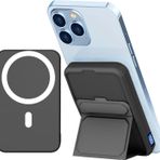 Manyetik Kablosuz Şarj Powerbank 10000mAh, Standlı Manyetik Hızlı Power Bank, Taşınabilir Şarj Cihazı Kablosuz Şarj ve PD 22,5 W USB-C for iPhone14 /13/12/ Pro Max (siyah)