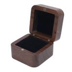 Manyetik Kapatma Vintage Ahşap Velvet Sünger 5.5x5.5x4cm Ile Düğün Teklif Takı Ekranı Için Ahşap Yüzük Tutucu Yüzük Kutusu (Çifte yüzük)