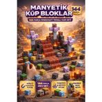 Manyetik Küp Bloklar 144 Parça Minecraft Temalı Yapı Seti | Eğitici Zeka Geliştirici Oyuncak 3+ Yaş