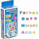 Manyetik Mıknatıslı Türkçe - Ingilizce Harfler Eğitici Türkçe Ingilizce Alfabe Oyuncak Magnet - Renkli