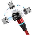 Manyetik şarj kablosu 3A hızlı şarj ve veri senkronizasyonu 1 m / 2 m mıknatıslı USB kablosu 360° + 180° döndürülebilir manyetik 3'ü 1 arada manyetik kablo, tüm Android telefonlar/Micro USB/Tip C/USB