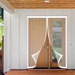 Manyetik Sineklik Kapı 238,8 x 254,0 cm Kolay Kurulum Yırtılma Önleyici Sivrisinek Ağı Balkon Veranda Yatak Odası için Beyaz Sineklik ct Ekran Perdesi Çocuklar İçin Güvenli Ağ