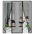 Manyetik Sineklik Kapı 270x190 cm Ağır Hizmet Böcek Mesh Perde Güçlü Mıknatıslar Tam Çerçeve Sihirli Bant ct Koruması Böcekleri Dışarıda Tutun Taze Hava Siyah Renkte Bırakın