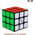 Manyetik Siyah Stil Qy Mofangge Thunderclap V3 M Manyetik Sihirli Küp Etiketsiz Küpler Bulmaca Profesyonel Mıknatıslar Hız 3x3 Qytoys Küp (Yurt Dışından) - Renkli