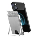 Manyetik Telefon Cüzdan Standı, 7 Kredi Kartı Tutuculu Mag Güvenli Cüzdan, Açılır Erişim, Metal Kart Tutucu, Erkekler Kadınlar için RFID Cüzdan, iPhone 16 15 14 13 12 Android için Minimalist, Vegan