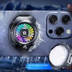 Manyetik Telefon Tablet Soğutma Fanı 7 Kanatlı Hidrolik Fan -15 Derece Göstergeli Sessiz Soğutucu Ios Android Pubg Gaming Uyumlu Tak Çalıştır
