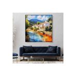 Manzara Doğa El Yapımı Yağlı Boya Tablo 76x75cm
