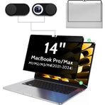 Mao Yeye MacBook Pro 14 inç M1/M2/M3/M4 (2021-2024)-A2918 A2992 A2442 A2779 için Gizlilik Ekranı, Anti Mavi Işık Parlama Filtresi Çıkarılabilir Bilgisayar Koruyucu, Kamera Kapaklı Monitör Kalkanı Dizüstü Film