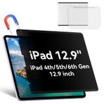Mao Yeye Manyetik Gizlilik Ekran Koruyucu iPad Pro 12,9 inç 2018-2022 (6/5/4/3. Nesil) ile Uyumlu, Kolay Kurulum Kalkanı Parlama Önleyici Mavi Işık Casus Filtresi, Kabarcıksız film Siyah Güvenlik Görevlisi