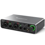 MAONO 60 dB Pro-preamp, 24bit/192kHz, PC ve Akıllı Telefon için Çift USB arayüzü, Ev Kaydı için Yönlendirme Yazılımı, Müzik Prodüksiyonu, Gitar, Podcast, Akış (PS22) ile PC için USB Ses arabirimi