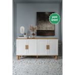 mapahomeliving Flora Bohem Konsol 4 Kapaklı MDF Mebran Kapak 160 cm Modern Salon Konsolu Aytaşı Ceviz