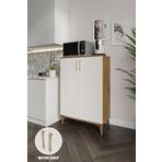 mapahomeliving Kale Metal Kulp Çok Amaçlı Dolap Mutfak Balkon Kiler Banyo Ayakkabılık Dolabı Ekru Ceviz