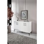 mapahomeliving Plain Metal Ayak Metal Kulp Pla4120 Konsol Beyaz