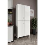 mapahomeliving Simple Sp4190 Çok Amaçlı Dolap 4 Kapaklı Mutfak Dolabı Balkon Dolabı Kiler Banyo Dolabı Ayakkabılık Beyaz Gümüş