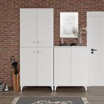 mapahomeliving Simple Sp6190 Çok Amaçlı Dolap 6 Kapaklı Mutfak Dolabı Balkon Dolabı Kiler Banyo Dolabı Ayakkabılık Beyaz Gümüş