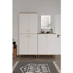 mapahomeliving Simple Sp6190 Çok Amaçlı Dolap 6 Kapaklı Mutfak Dolabı Balkon Dolabı Kiler Banyo Dolabı Ayakkabılık Ekru Ceviz