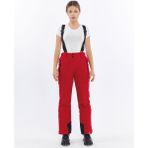 Mapamyumco Kadın Kayak Pantolon Kırmızı Suya Dayanıklı %100 Polyester Konforlu Tasarım - XS