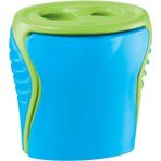 Maped Boogy Çift Delikli Kalemtıraş Mavi ve Yeşil Renkli 2 Parça Ergonomik Tasarım
