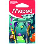 Maped – Metal kutu kalemtıraş – farklı çaplarda iki delik – Büyük yedek kapasite – Jungle Fever dekoru – geri dönüştürülebilir karton ambalaj