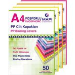 Mapi 550 mic A4 50'lı Fosforlu Turuncu Opak Pvc Cilt Kapağı