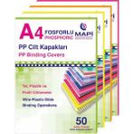 Mapi A4 PP Kum Desen 350 Mikron Beyaz 50 Adet Opak Kapak