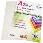 Mapi Cilt Kapağı Plastik Opak A3 160 Mıc Beyaz-100-pkt