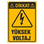 Mapi ‘dikkat Yüksek Voltaj’ Pvc Plastik Uyarı Levhası (30X42 CM)
