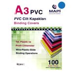 Mapibind 160 Mic 100'lü A3 Kırmızı Pvc Cilt Kapağı