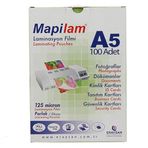 Mapilam 125 Micron A5 Parlak 216x155 mm 100'lü Laminasyon Filmi