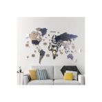 MAPOFX Ahşap Dünya Haritası Duvar Tablosu Dekor (Basic, Small - 110x60 cm, Ahşap) MF511