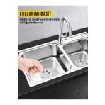 MappleHome 2'li Paslanmaz Metal Mutfak Ve Lavabo Içi Gider Süzgeci Banyo Evye Deliği Çöp Tıkacı