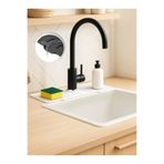 MappleHome Beyaz Elastik Musluk Mat Su Tutucu Düzenleyici Silikon Kaydırmaz Mutfak Banyo Lavabo Tezgah Matı