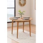 Maq Home Moon Ahşap Ayaklı Açılır Yuvarlak Mutfak ve Yemek Masası - Atlantik Çam