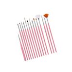 Maqya Kozmetik Lavider-Nailart 15'li Tırnak Süsleme Fırçası Pembe/ Izla Desen Fırçası(H-Mt)