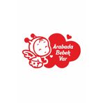 Maral Grup Kırmızı Arabada Bebek Var Arı Kanatlı Bebek Araç Sticker 20 X 12 Cm mrl456