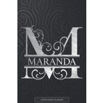 Maranda: Silver Monogram Letter M The Maranda Name - Maranda Name Custom Gift Planner Calendar Notebook Journal