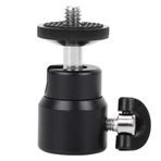 Maranon Mini Top Kafa, Kamera Tripodu veya Monopod Montaj Tükenmez Kafa 360° Dönüş Adaptörü 1/4" DSLR Kamera Video Kamera için Vida Montaj Standı (Siyah)