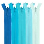MARARDI [5 Paket Görünmez Fermuar [Açık Mavi] Naylon [50 cm] Dikiş ve El Sanatları için Fermuar Kapatma Giysi Makine Dikiş Çantaları Metal Kapatma Pamuklu Kumaş