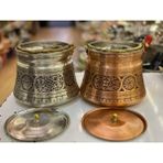 Maraş Bakırcılık - 3 Litre Bakır Bakraç El Işçiliği Oyma Işlemeli Içi Kalaylı Gümüş Renk ve Bakır Renk Seçenekli