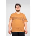 Maraton Büyük Beden Erkek Bisiklet Yaka Karamel T-shirt - 3XL